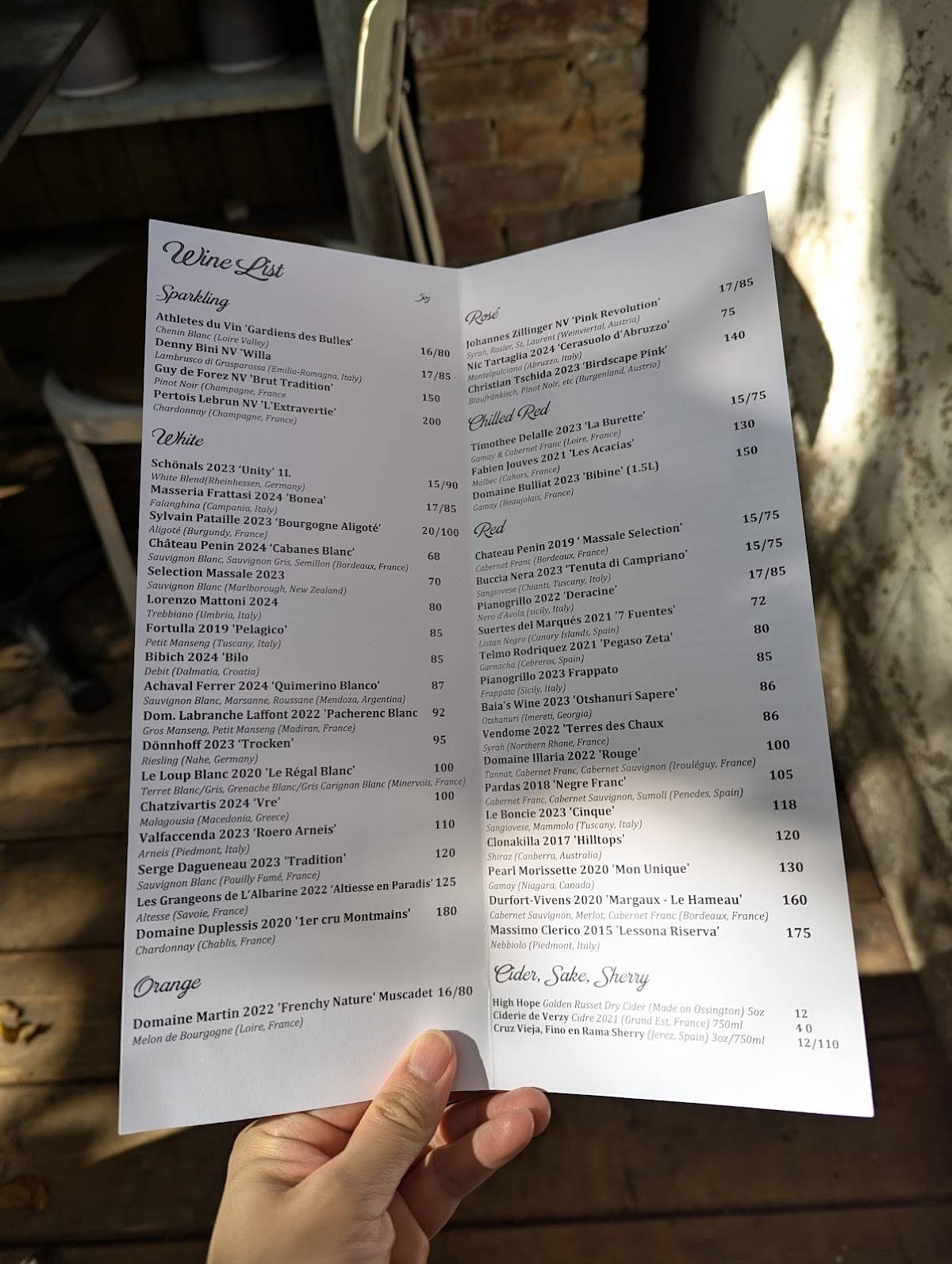 Menu de Union