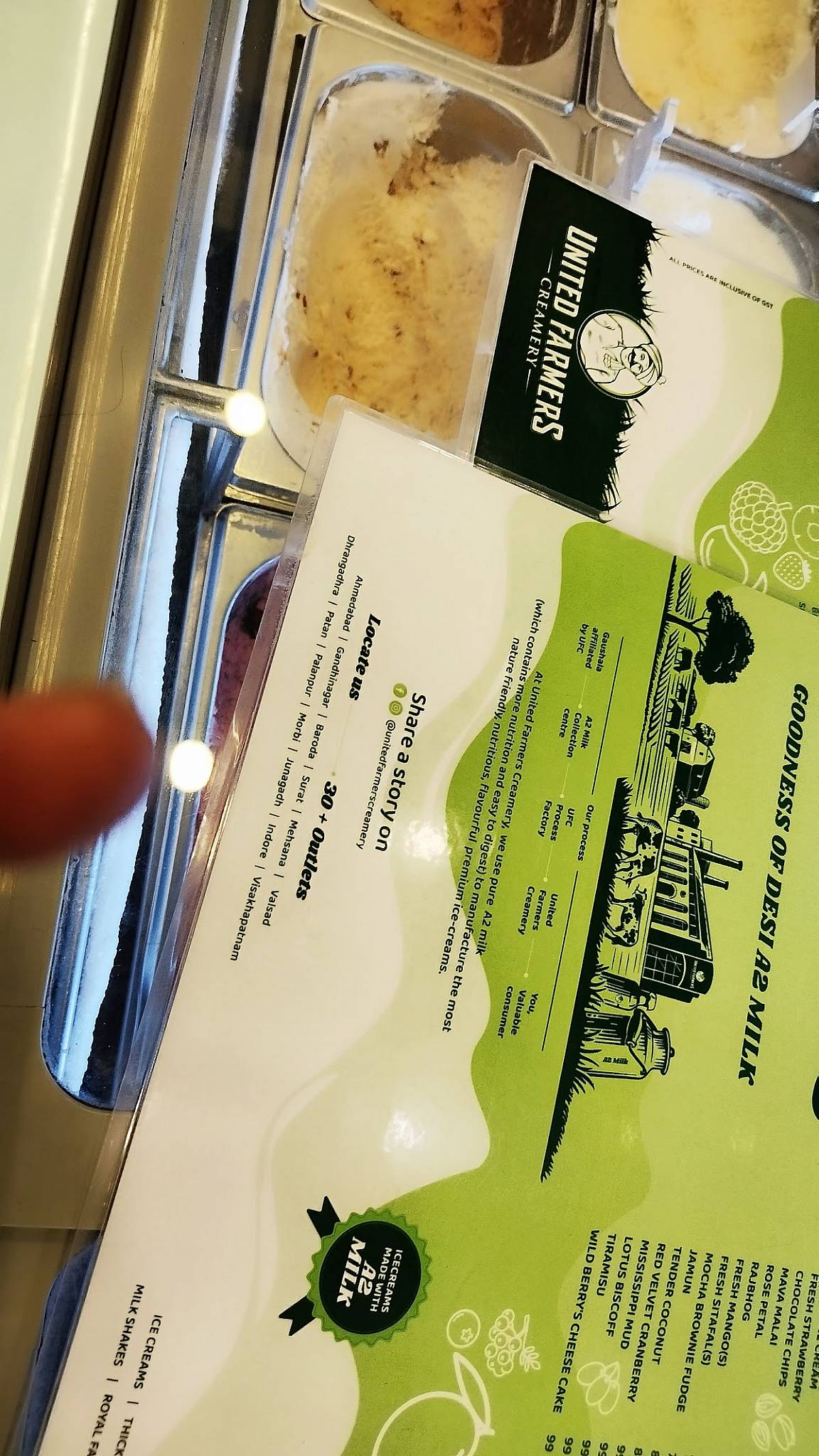 United Farmers Creamery - UFC Kudasan menu