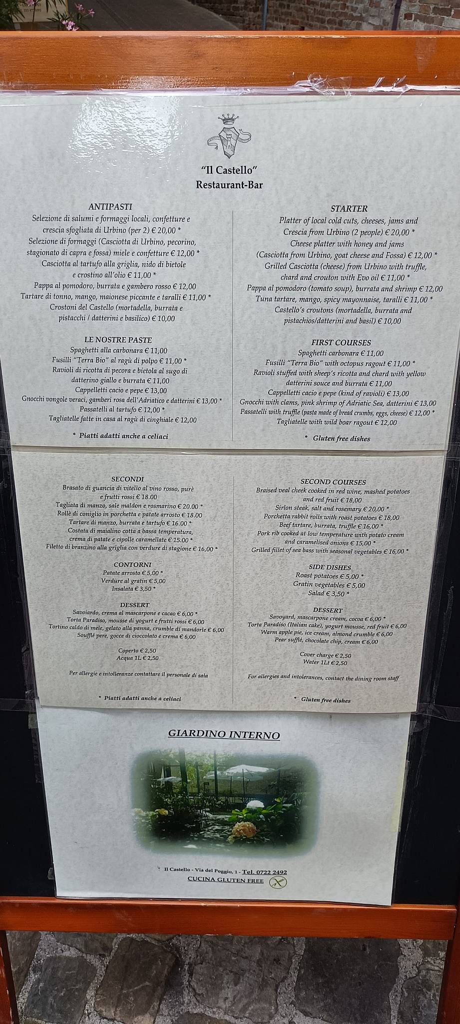 Menu di Ristorante Il Castello 