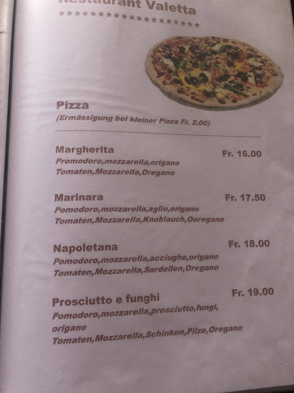 Menu di Valetta 