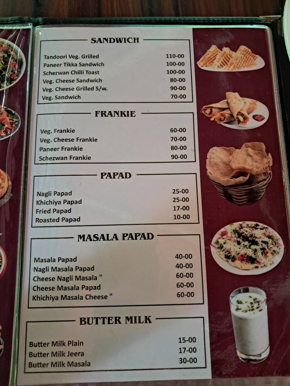Sunway Restaurant menu