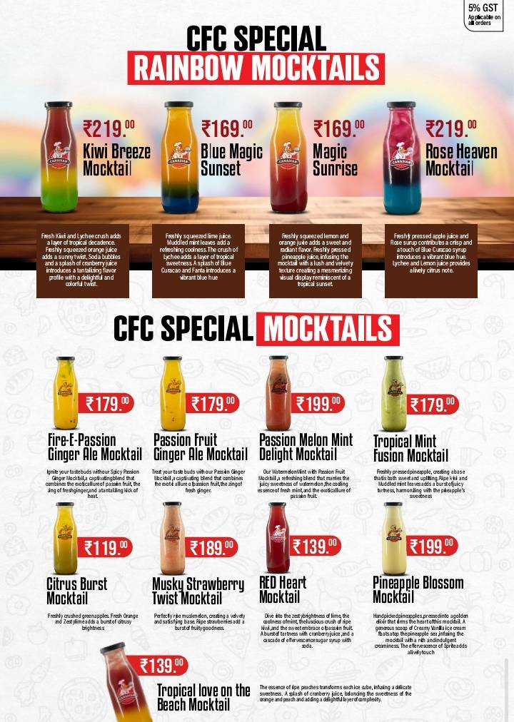 Canadian Fried Chicken menu