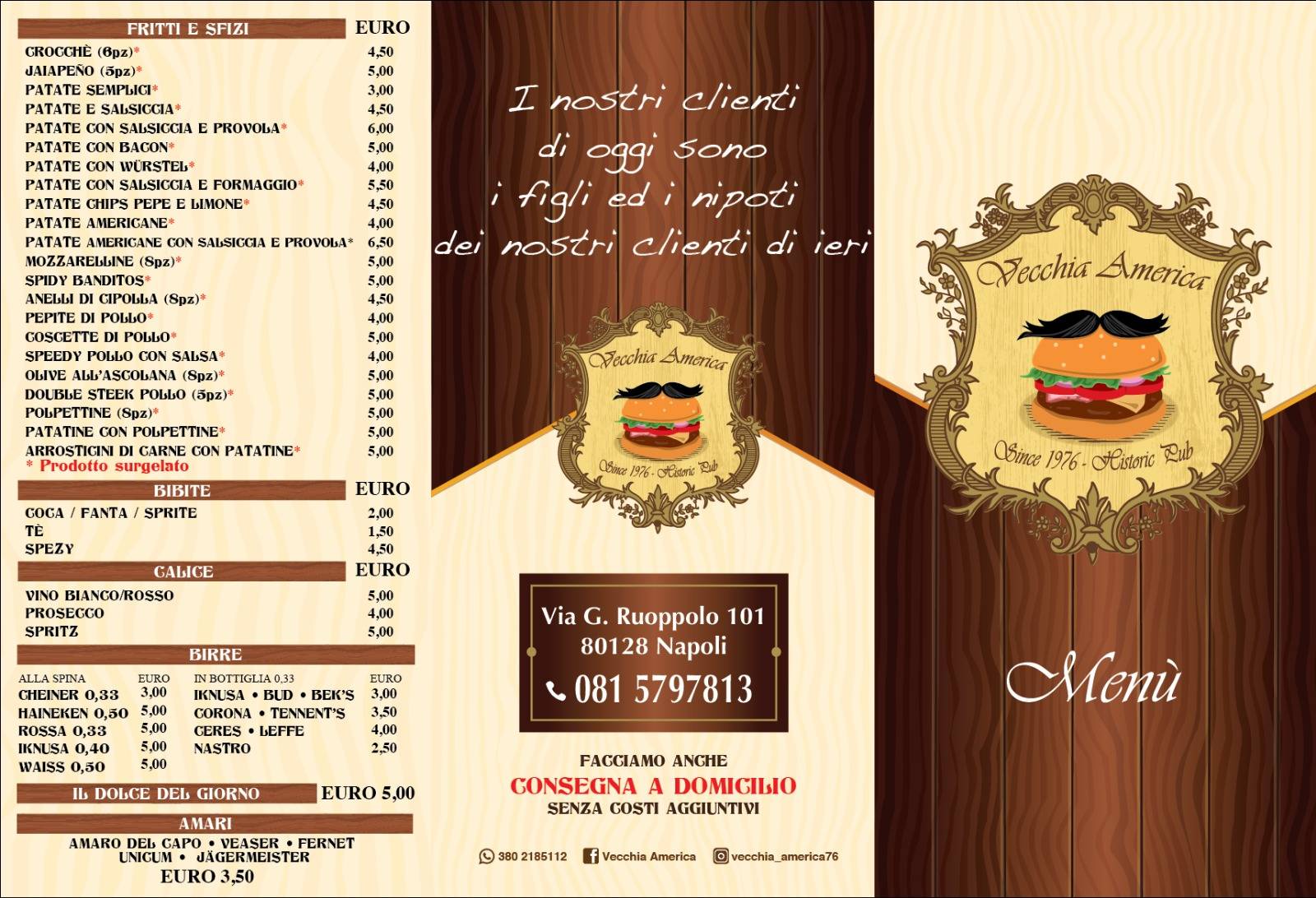 Menu di Vecchia America 