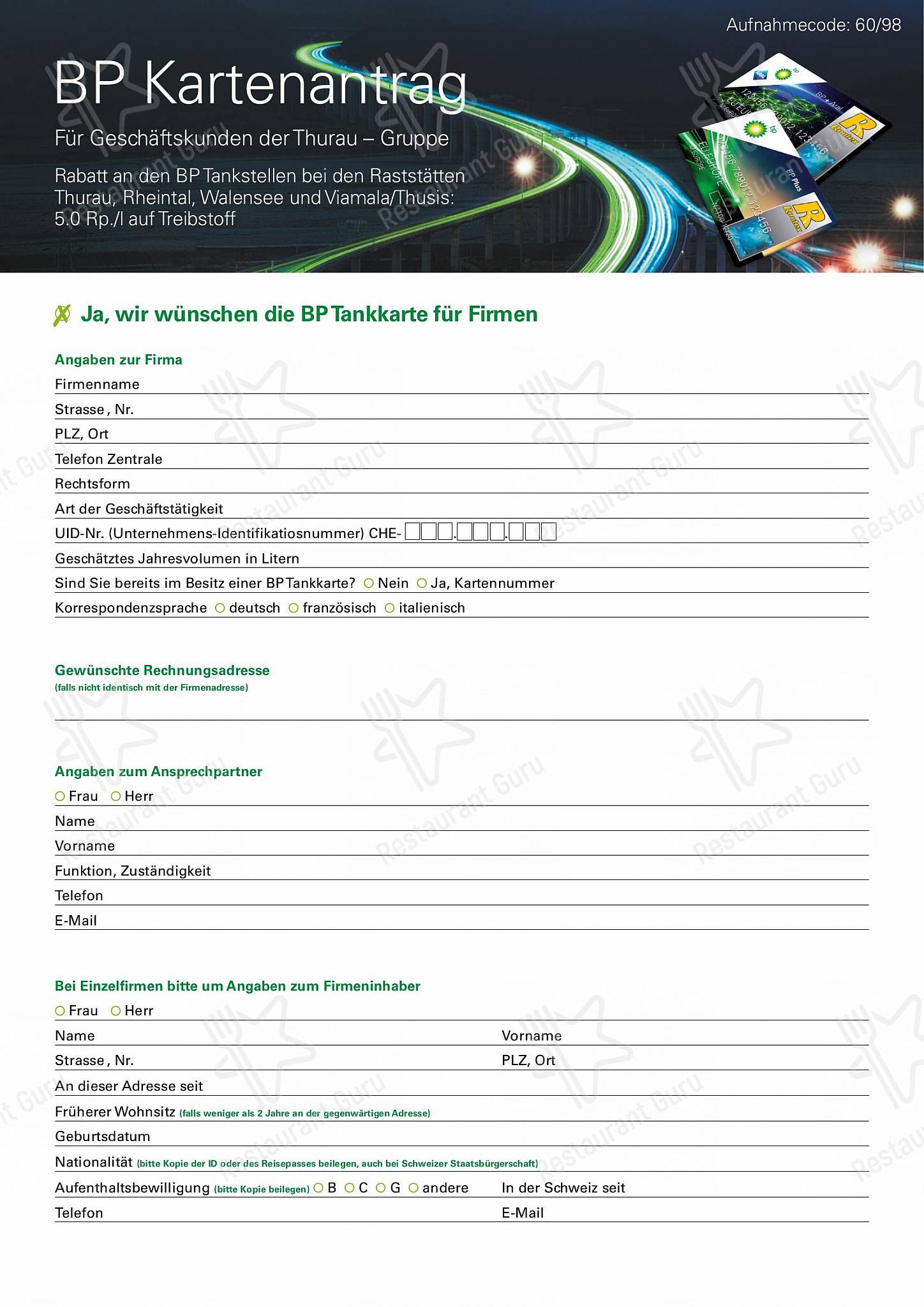 Menu per Viamala Raststatte Thusis AG ristorante