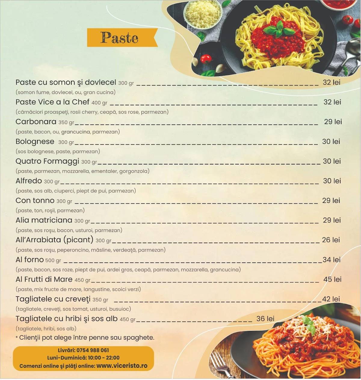 Menu de Vice