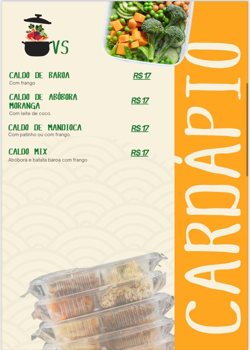 Vida Saudável- Marmitas cardápio