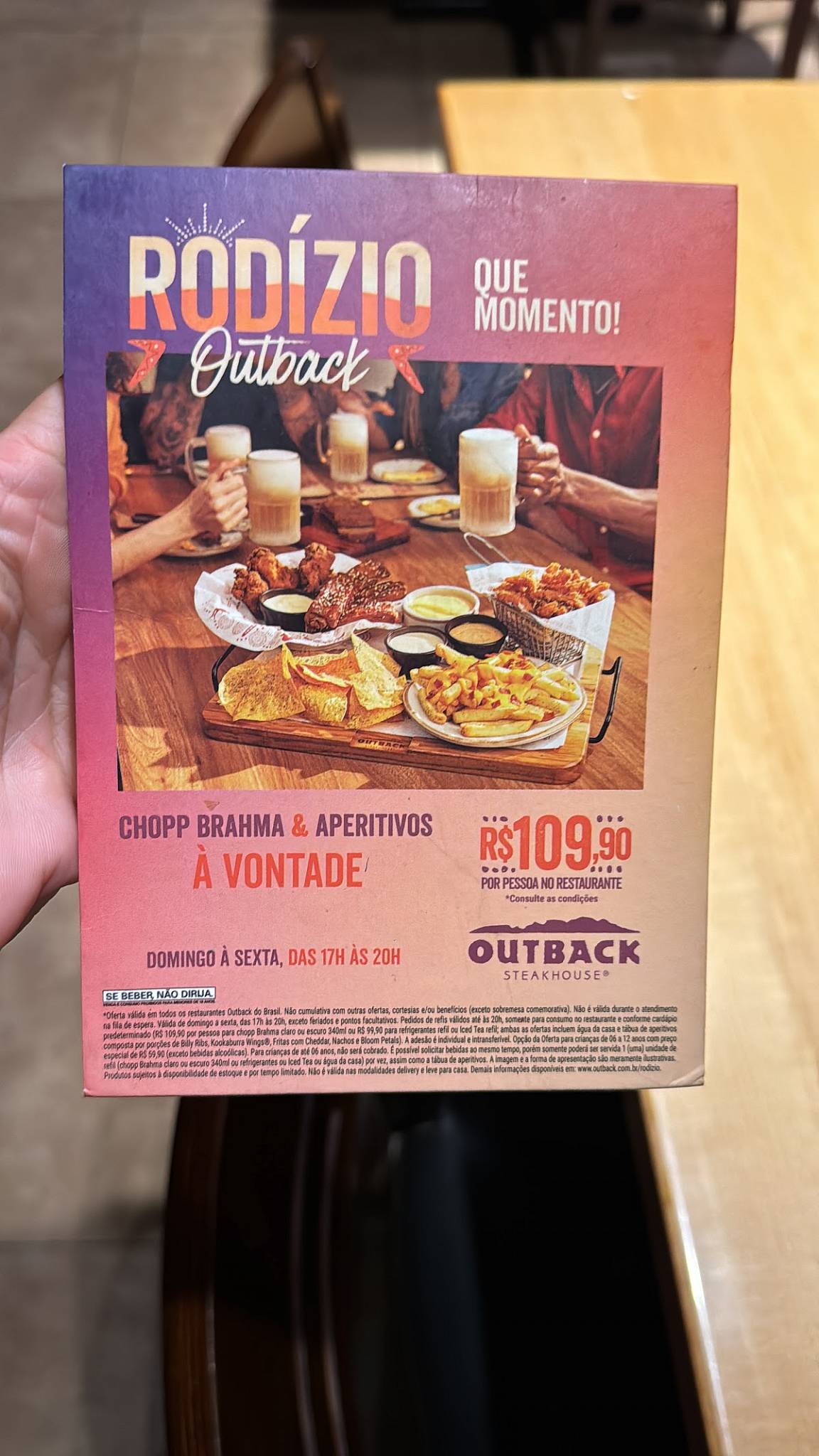 Outback Steakhouse cardápio