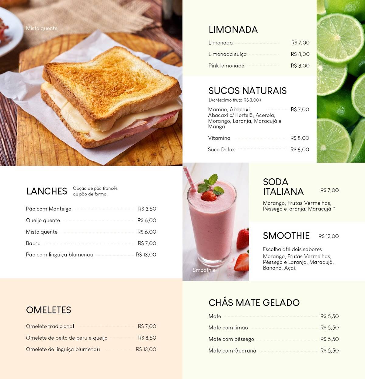 Vinci's Café cardápio