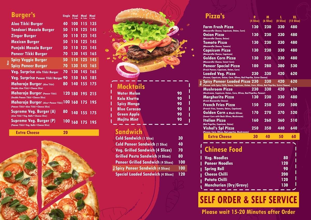 Vishal Foodiez menu