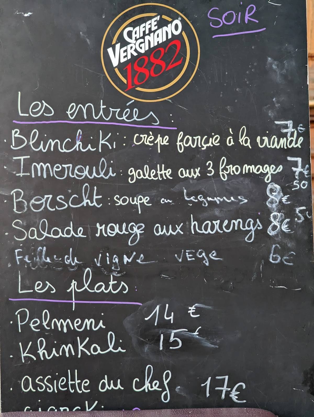 Menu de Volga