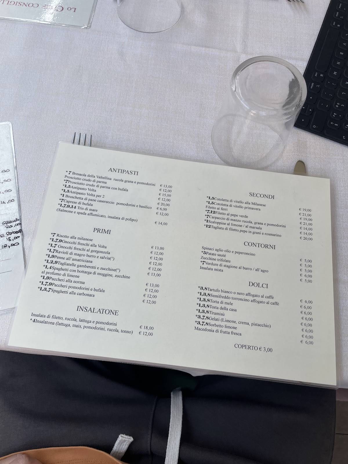 Menu di Volta Street 