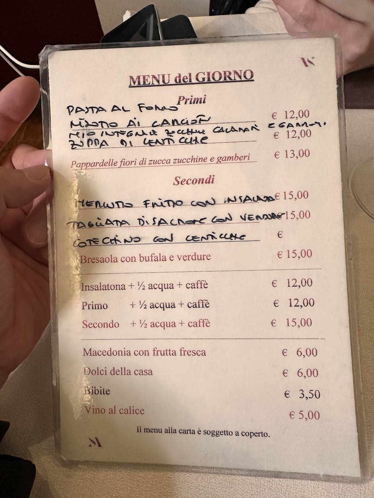 Menu di Volta Street 