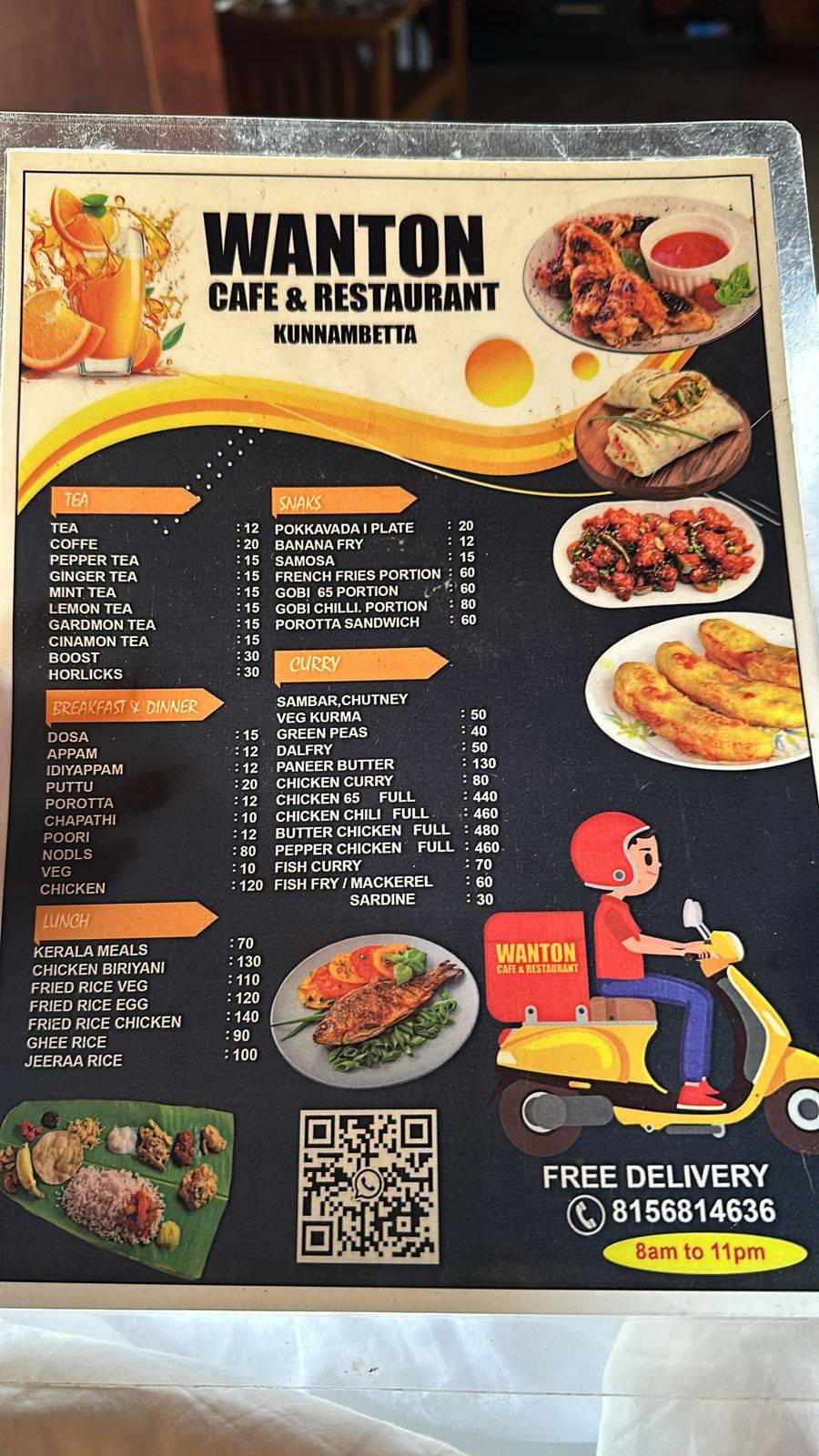 WANTON CAFE & RESTAURANT menu