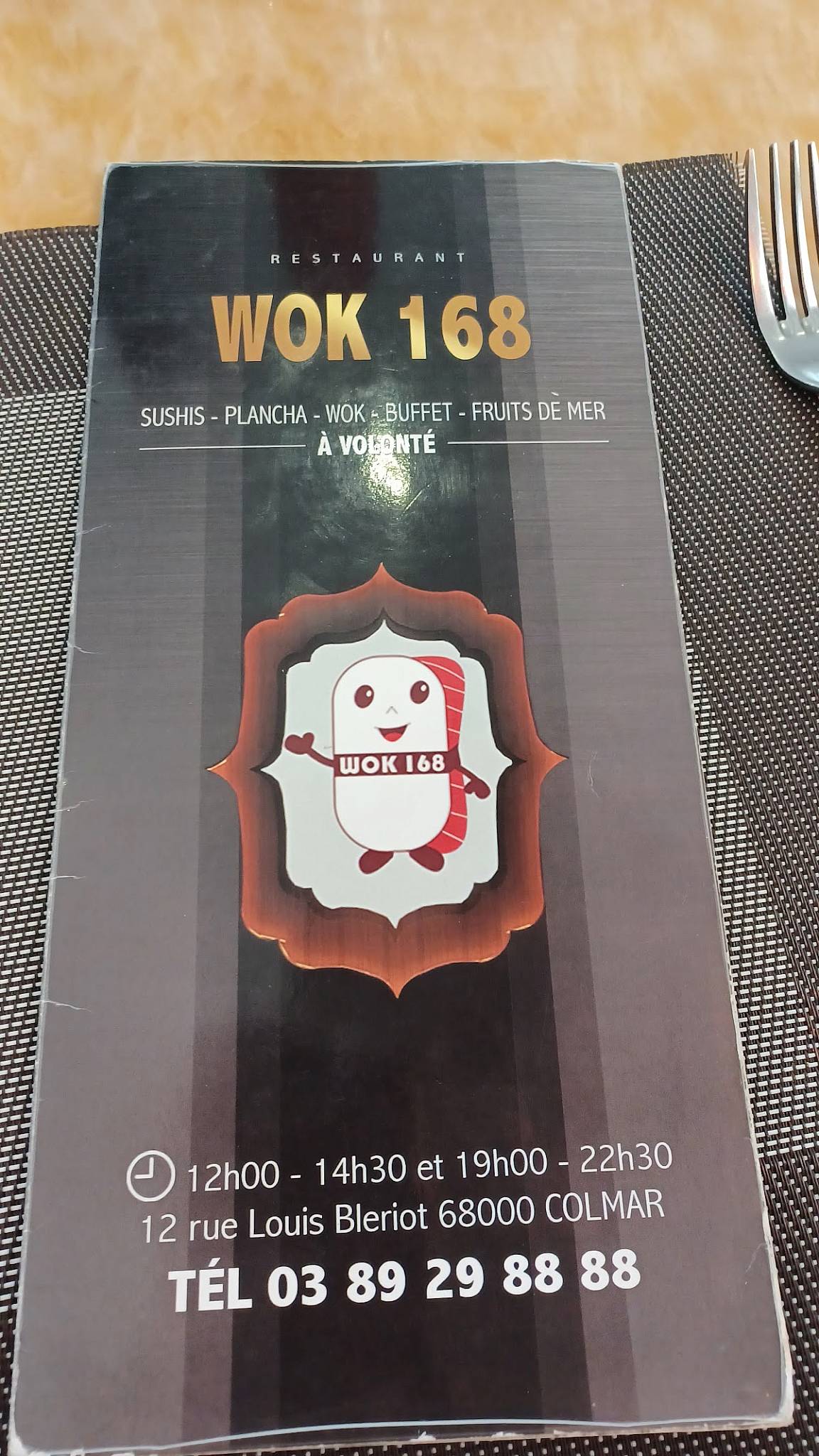 Menu de WOK 168
