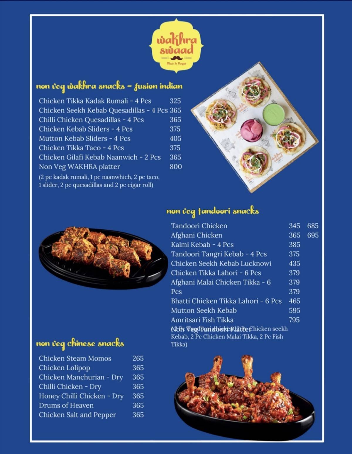 Wakhra Swaad menu