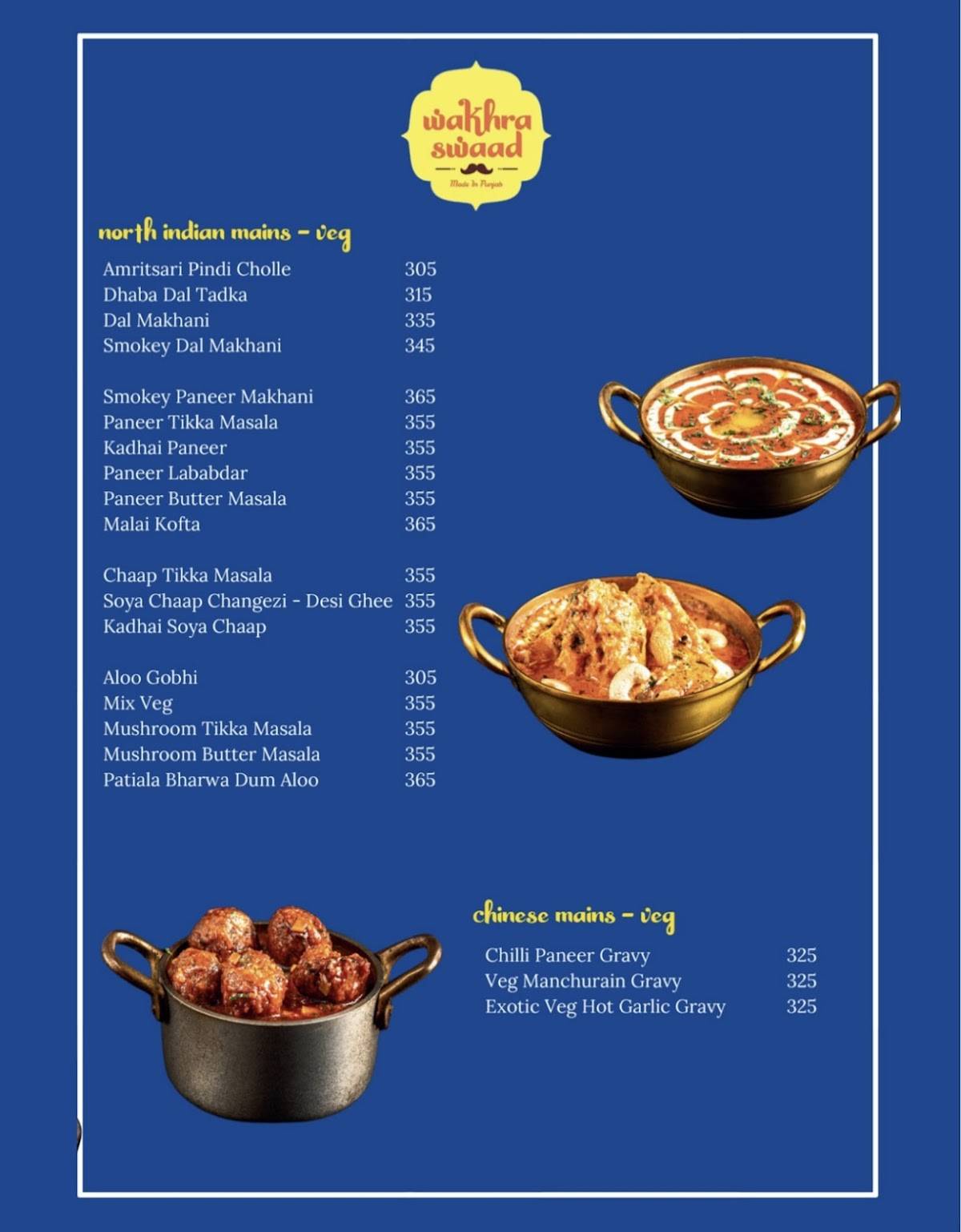 Wakhra Swaad menu