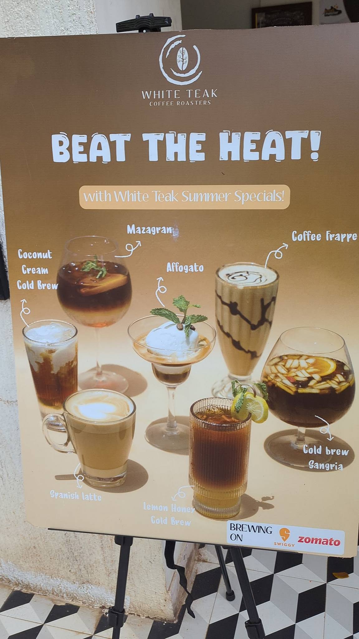 White Teak Coffee Roasters Mysuru menu