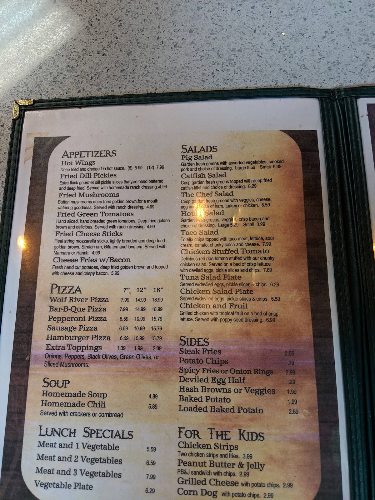 Menu at Wolf River Cafe, Rossville, 460 Main St
