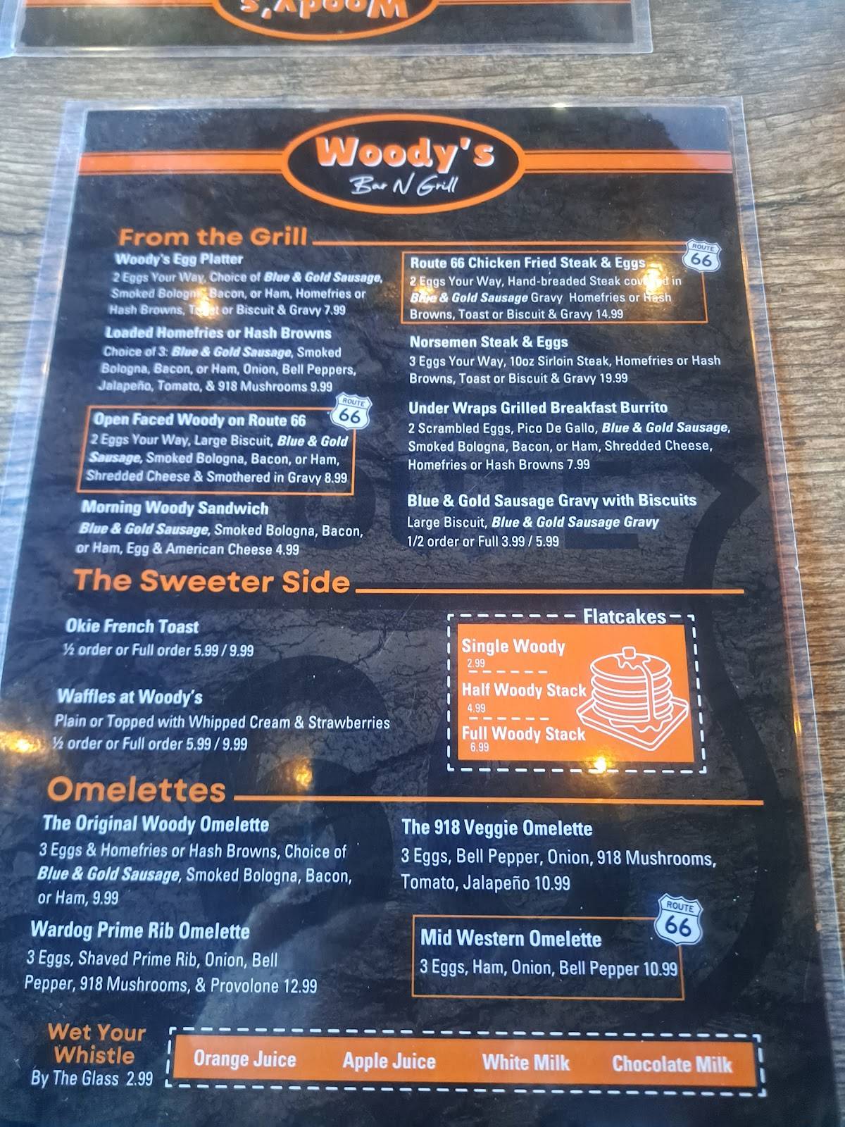 Menu at Woody's Bar -N- Grill, Miami, 227 S Main St