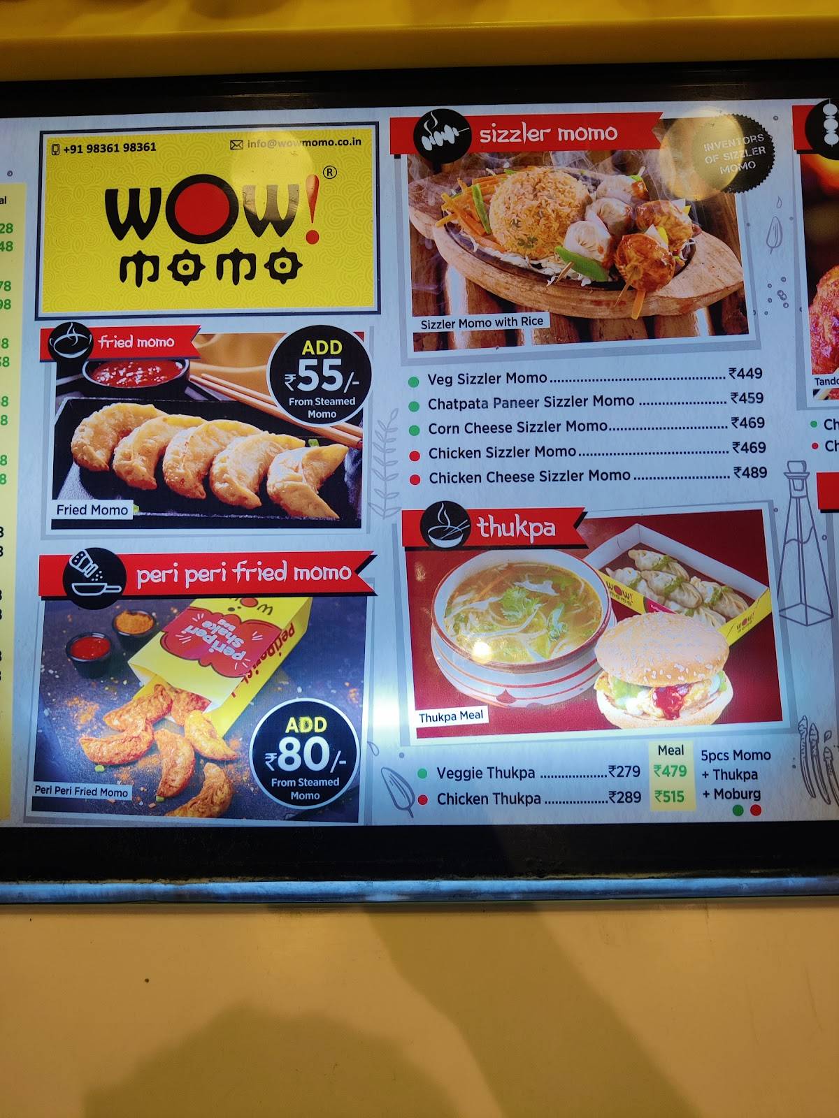 Wow! Momo menu