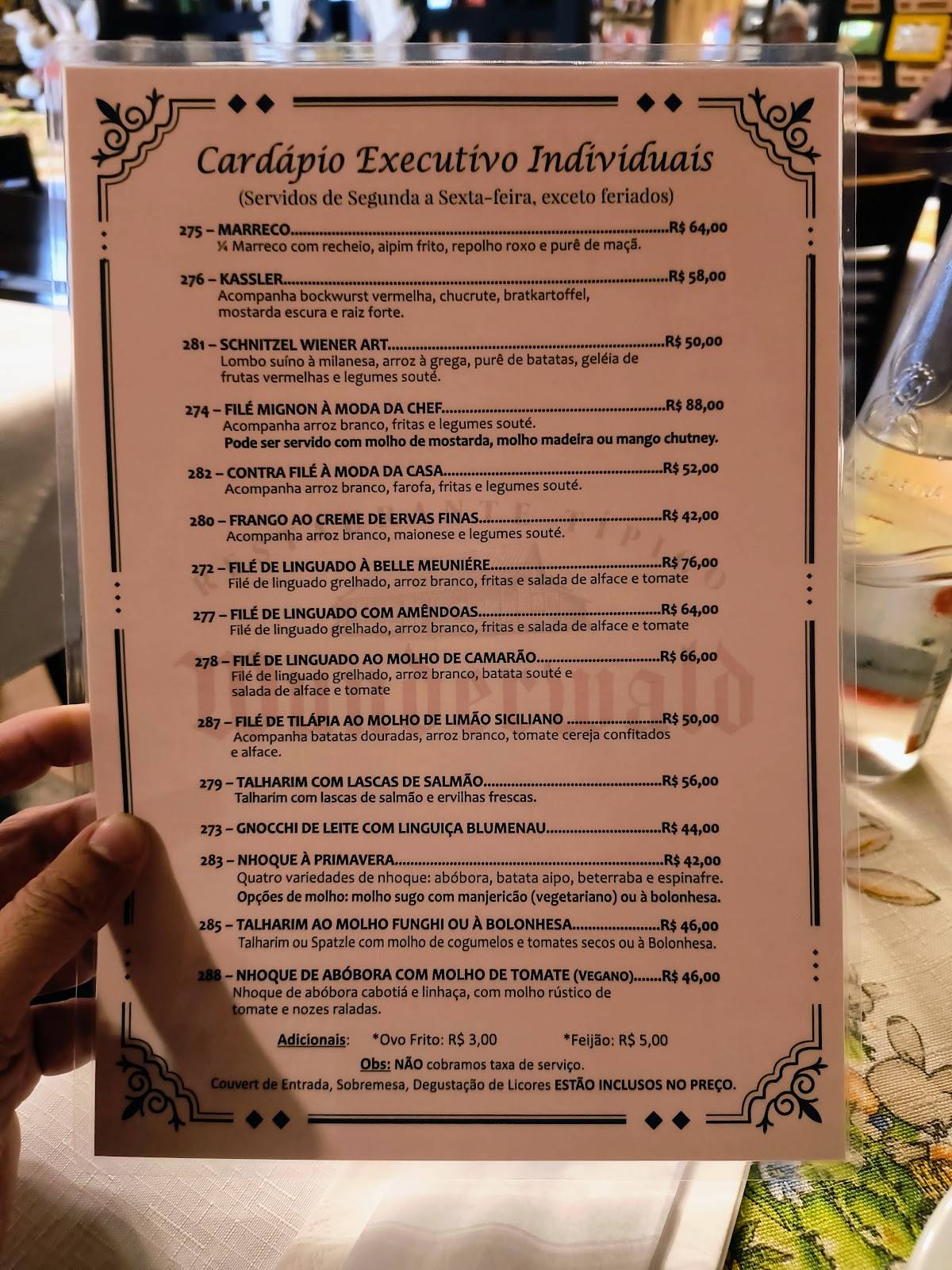 Wunderwald cardápio