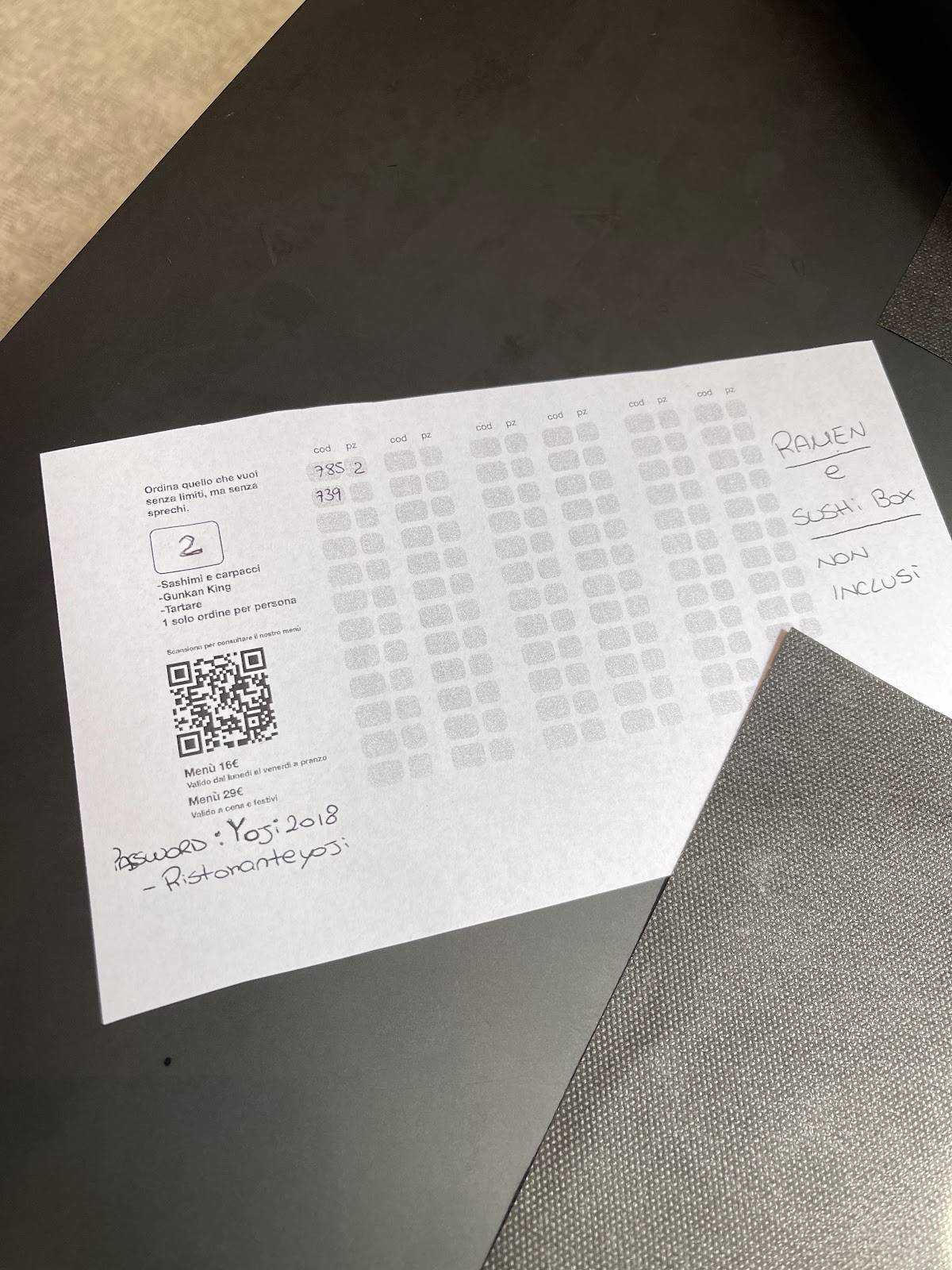 Menu di YOJI Restaurant 