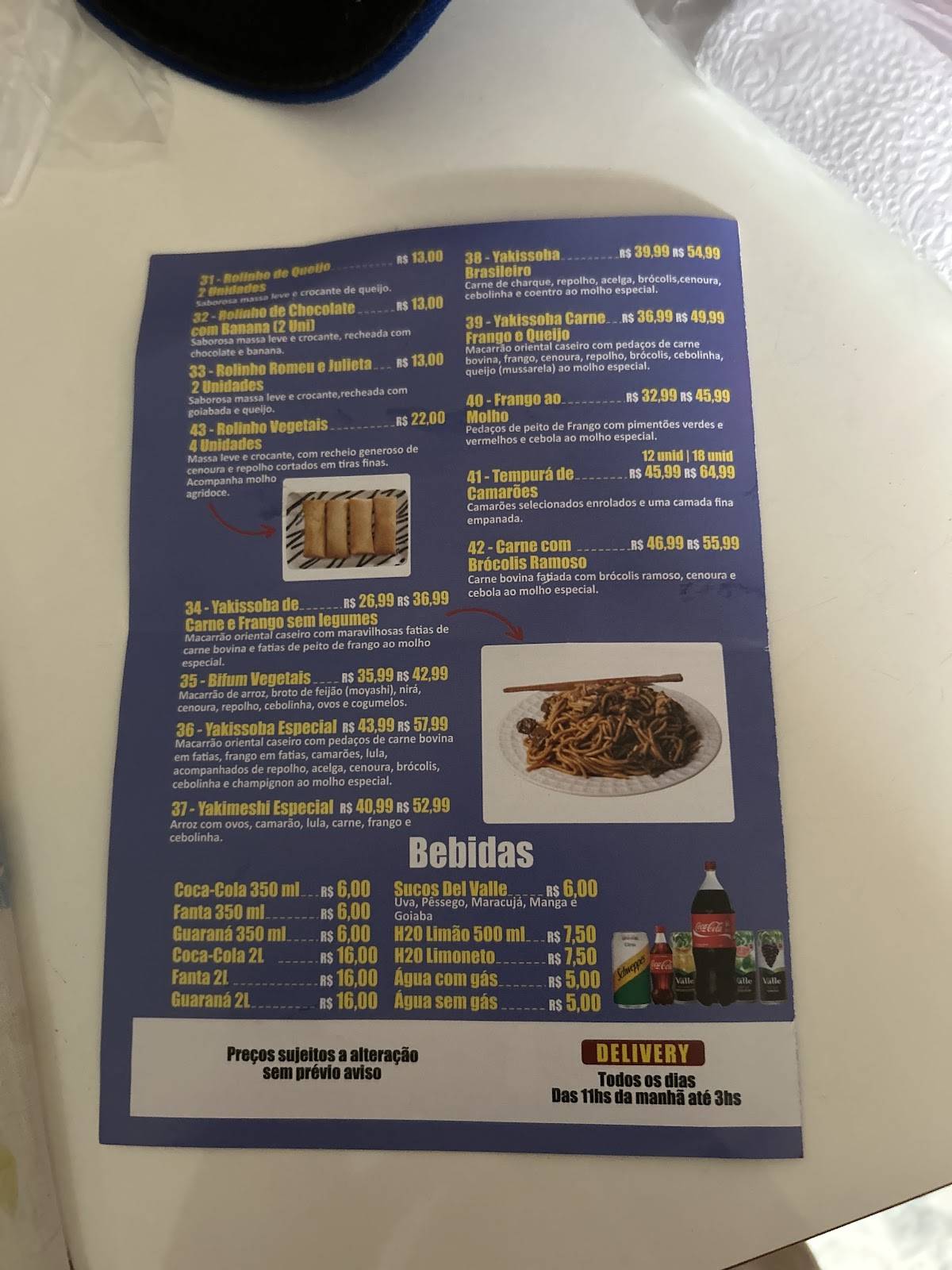 Yakissoba Mundial cardápio