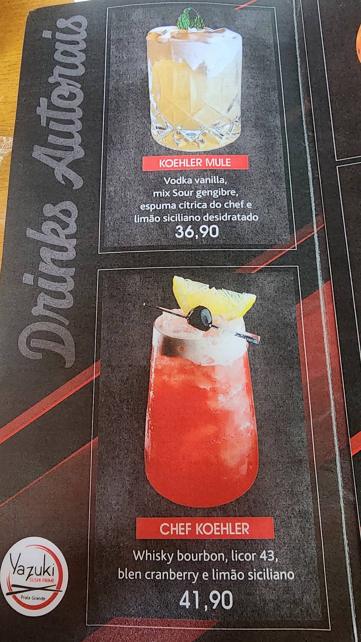 Yazuki Sushi Prime cardápio