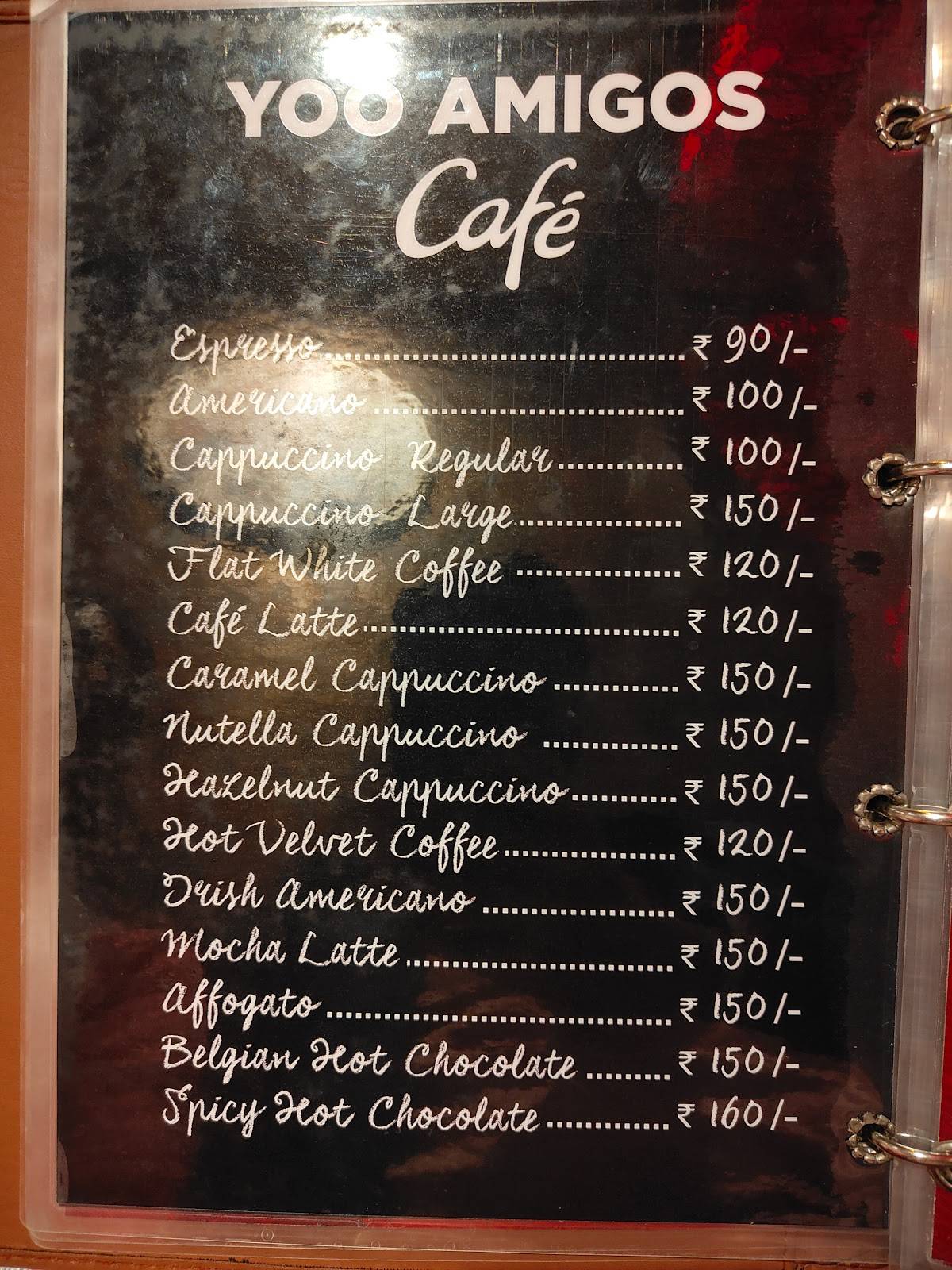 Yum Chinese menu