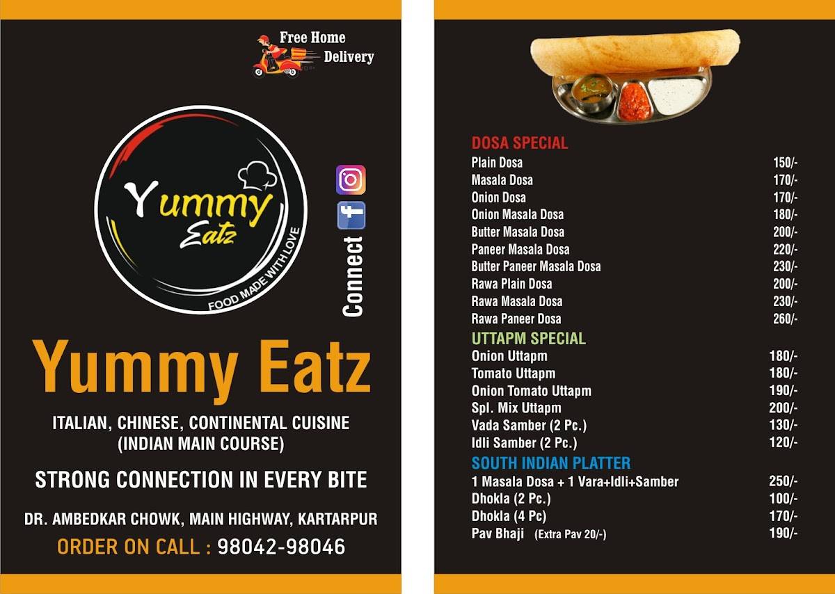 Yummy Eatz menu