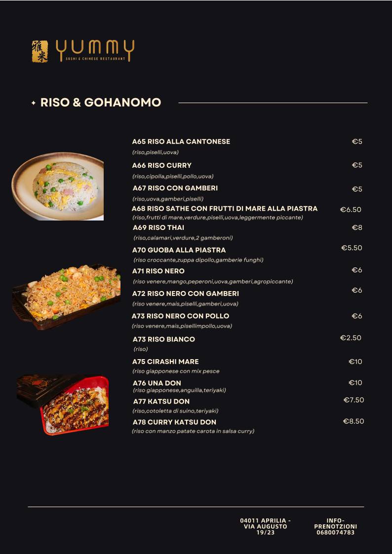 Menu di Yummy Ristorante 