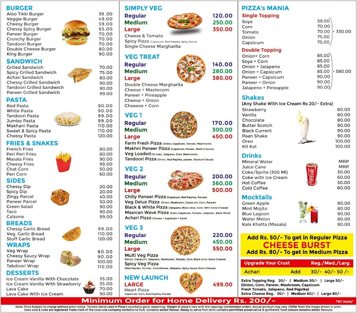 ZAPIZZA Rampur menu