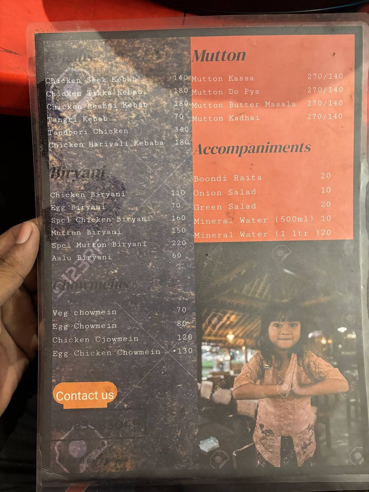 Zaffran Restaurant menu