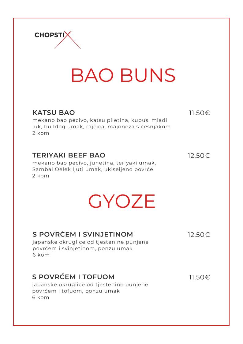 Menu di Chopstix Pan Asian Cuisine & Sushi bar 