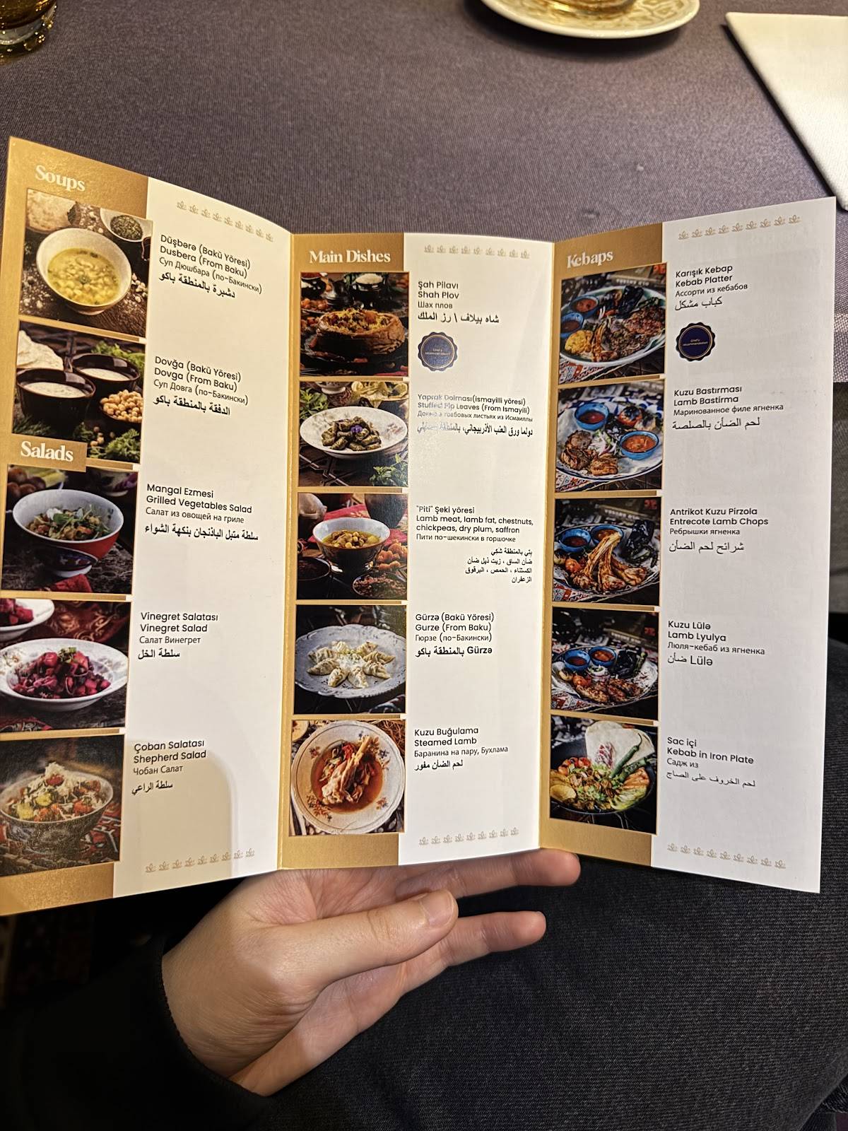 Menu de Zeferan Sultanahmet