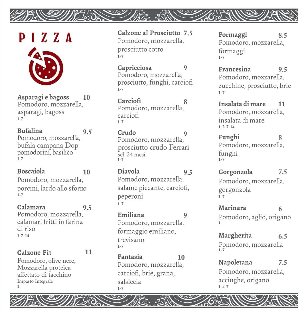 Menu di Zero Pizza Restaurant 