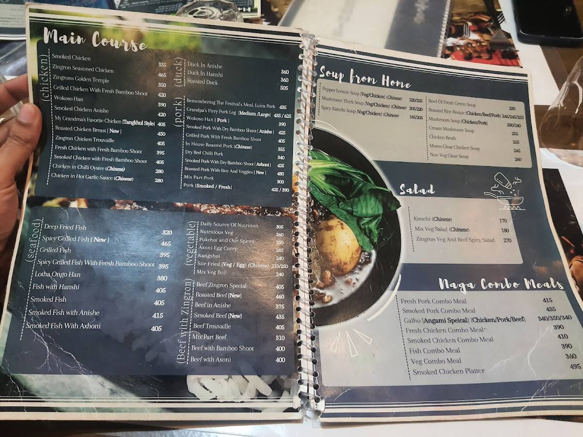 Zingron menu