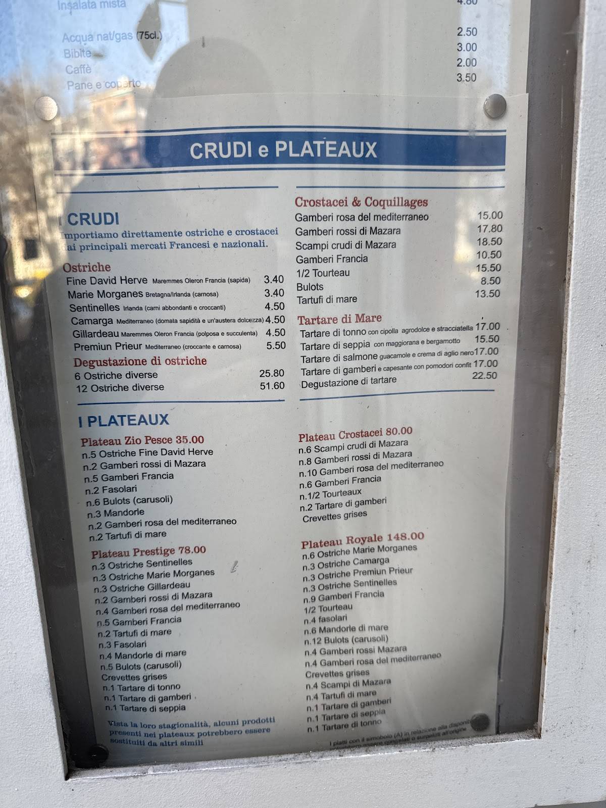 Menu di Zio Pesce 