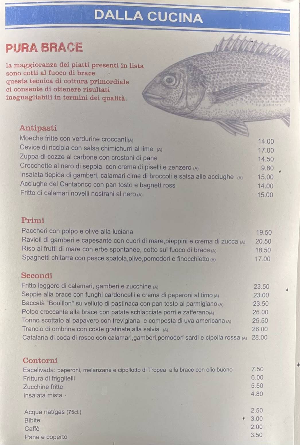 Menu di Zio Pesce 
