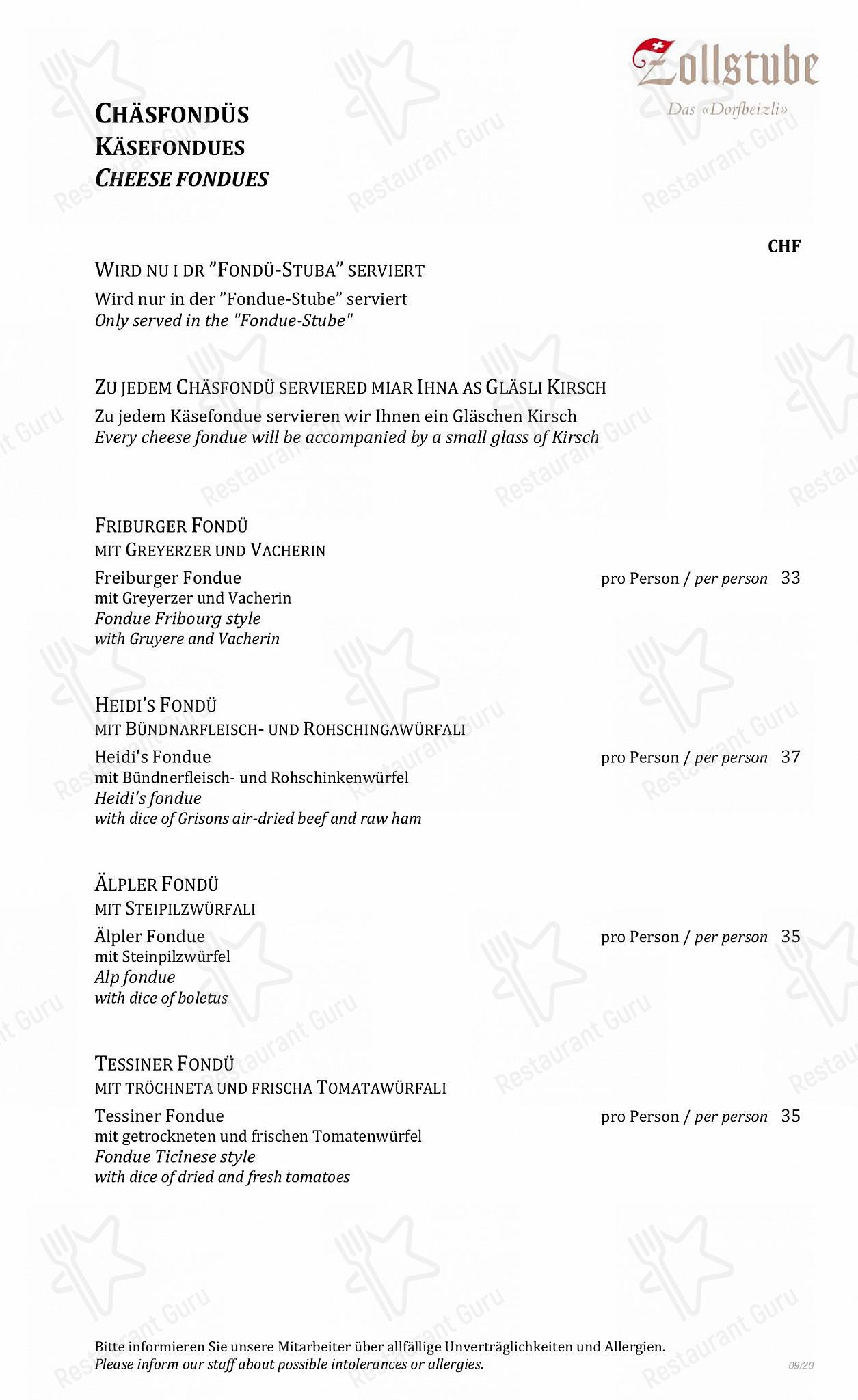 Wine Menu per Zollstube in Bad Ragaz