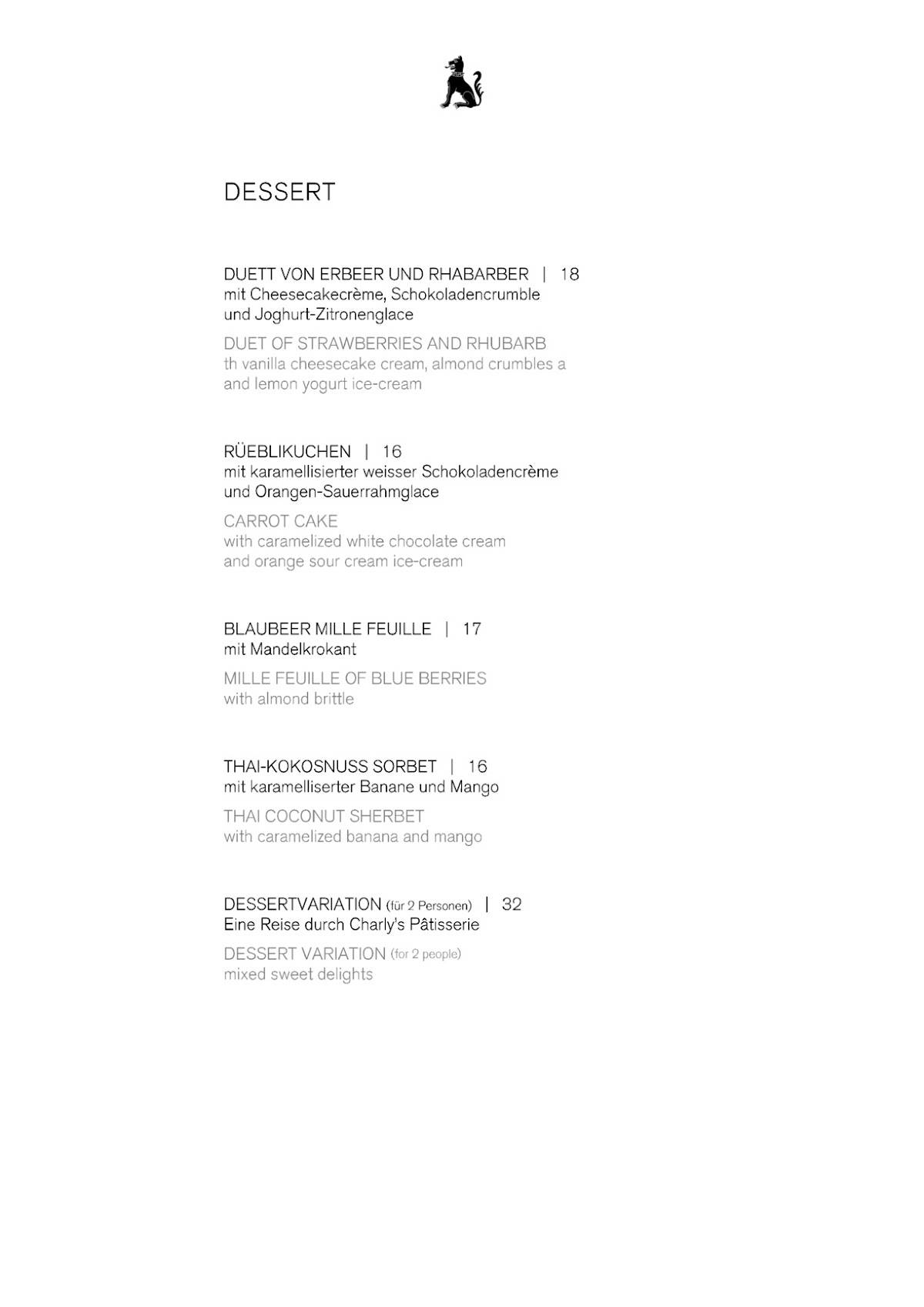 Menu di Haus zum Rüden