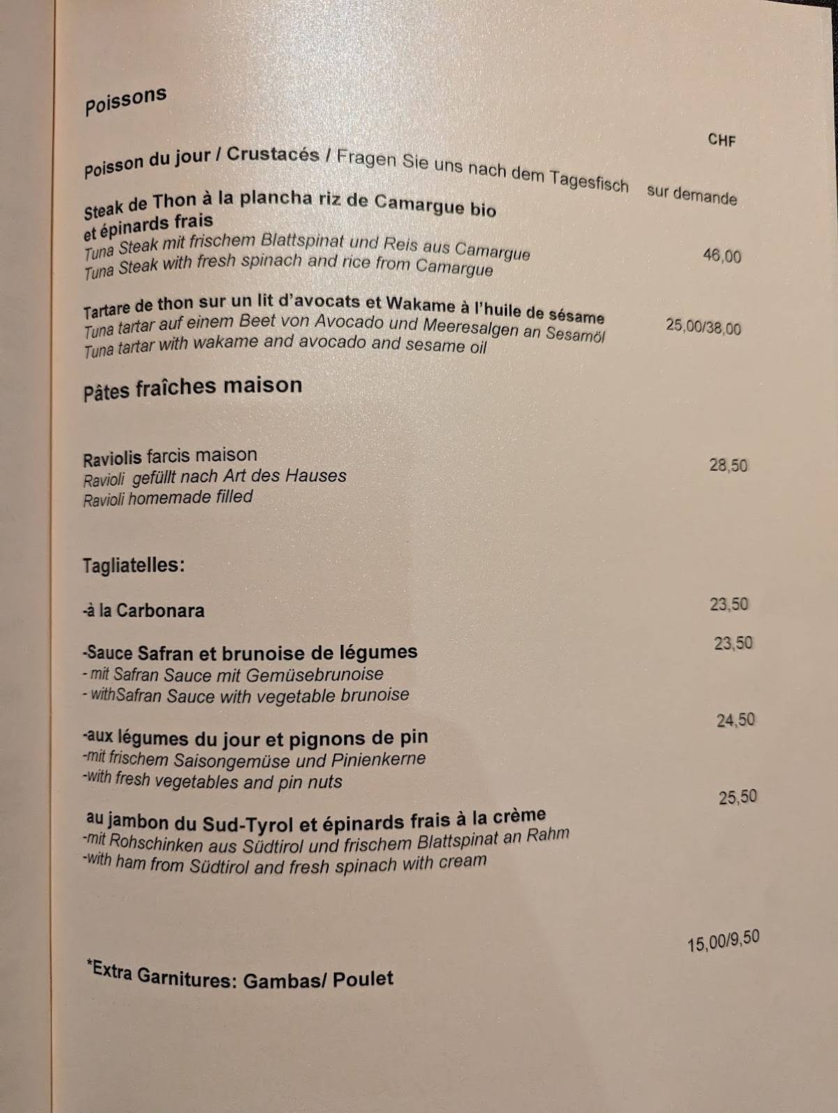 Menu di Le Rendez-Vous Restaurant 