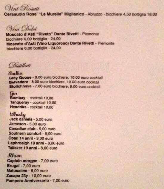 Menu di Bar Black Market 
