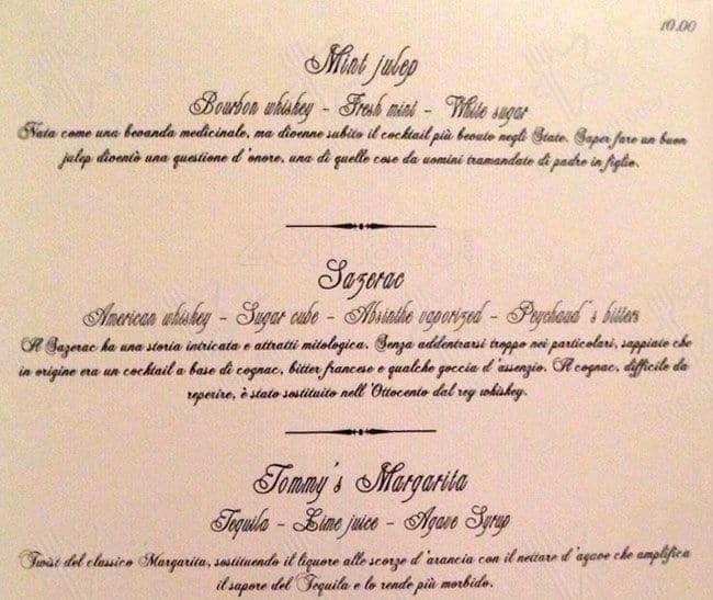 Menu di Bar Black Market 