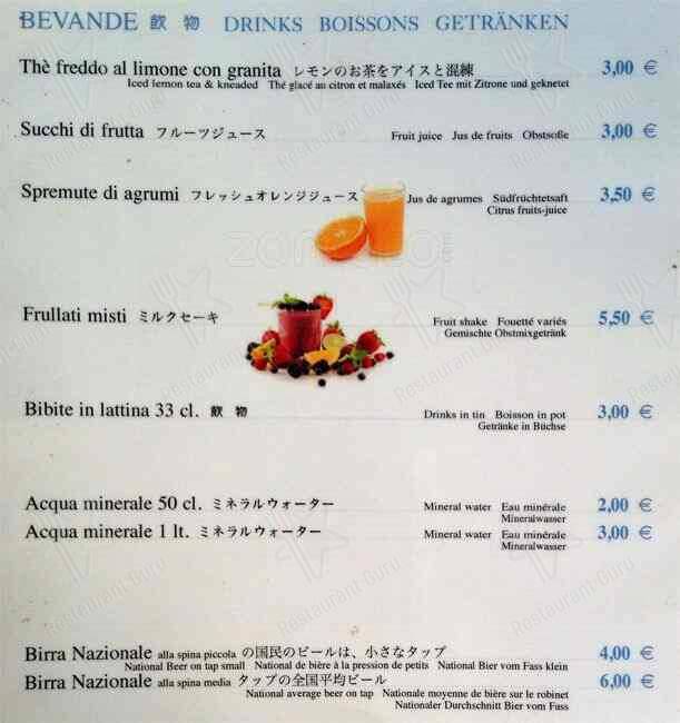 Menu di ristorante rossi 