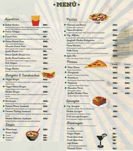 The Cliffé Café menu