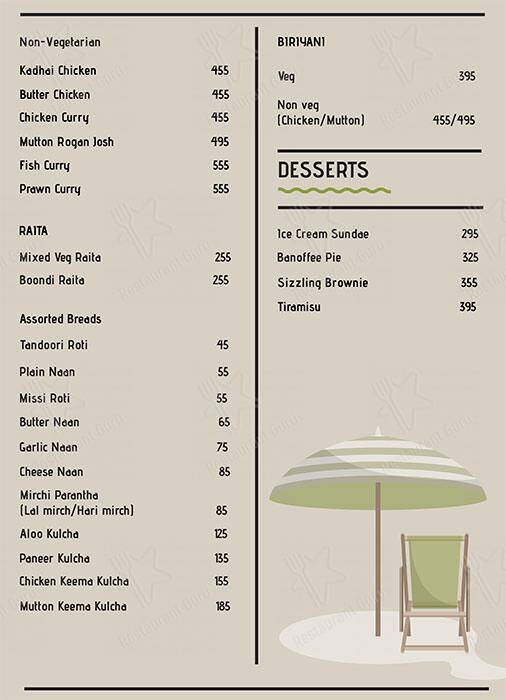 Lazy Shack menu