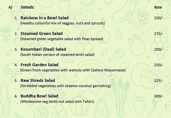 Oasis Vegan Treats menu
