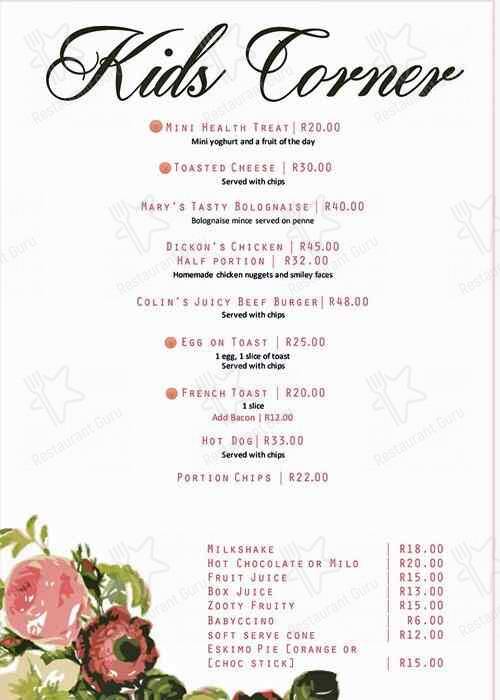 The Secret Tea Garden menu