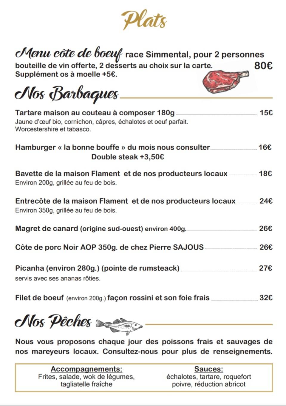 Menu au La Bonne Bouffe 65 restaurant, Odos